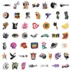 50 piezas de pegatinas estilo pop de milenio, material PET transparente impermeable para decoración DIY de guitarras, cuadernos, patinetas