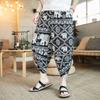 Calças tailandesas de elefante Calças Wide Leg Calças Masculinas Estilo Étnico Algodão e Linho Bloomers Calças Capri Casuais Calças Flor Gordurosa