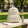 Bolsa de Libro Casual Simple para Mujeres Corduroy Japonés Color Sólido Estilo Perezoso Mochila de Viaje Mochila para Estudiantes de Secundaria Estudiantes Universitarios