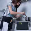 Amazon Transfronterizo Delantal de Media Longitud con Dos Bolsillos Chef Camarero Corto Doble Bolsillo en la Cintura Logo Imprimible