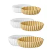 Molde de silicona para cuenco de almacenamiento ovalado con borde ondulado estilo Ins, molde para plato de frutas a rayas plisadas, portavelas