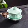 Tetera Serie Celadón para Preparar Té, Tetera Individual para Uso Doméstico, Juego de Té Cerámico de Loto, Juego de Tazas para Uso Doméstico, Gran Capacidad, Venta al por Mayor