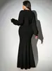 Vestido Transfronterizo Europeo y Americano para Mujer Talla Grande Primavera y Otoño Color Sólido Cola de Pez Falda Larga Nuevo Fiesta Boda Formal Vestido Falda para Mujer