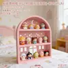 Decoração de Casa de Bonecas com Laço 3D Modelo de Armário Suporte de Exibição Multicamadas Brinquedo Bule Camada de Exibição de Perfume Prateleira de Exibição em Camadas