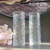 Jarrón Decorativo de Vidrio Transparente Estilo Nórdico Ins para Sala de Estar Adorno Creativo Jarrón de Rayas Verticales para Flores Secas y Arreglos Hidropónicos