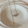 Collar de borlas de tulipán con diamantes rosa dulce para mujer, estilo francés, temperamento de alta gama, cadena para la clavícula versátil para niñas como regalo