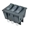 Kcd3 Modelo de Combinación Triple Negro Sin Luz Nueve Pines Dos Velocidades Balancín con Forma de Barco Panel Grande Interruptor 36X40Mm