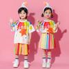 Roupas de Performance Infantil para Alunos do Ensino Fundamental, Roupas de Performance para Torcida em Eventos Esportivos, Uniforme de Jardim de Infância, Roupas Cartoon de Manga Curta
