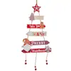 Decoración Navideña Transfronteriza Árbol de Pared con Forma de Colgante Colgante Creativo de Madera de Hombre de Jengibre Colgante de Muñeco de Nieve Navideño y Anciano