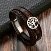 Nuevas Pulseras Tejidas a Mano del Árbol de la Vida Transfronterizas para Hombres, Hebillas Magnéticas de Acero Inoxidable para Mujer, Fabricantes de Accesorios de Joyería