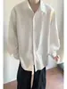 Camisa de manga larga de seda de hielo para hombre, estilo DK, fina de verano, holgada, casual, con caída, secado rápido, elegante