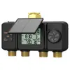 Temporizador de Riego de Cuatro Vías con Batería de Litio Incorporada y Cabezal de Cobre Alimentado por Energía Solar para Exteriores, Temporizador de Riego para Jardín