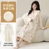 Nuevo Pijama de Algodón Imitación Xiyue para Maternidad con Almohadillas en el Pecho, Ropa de Dormir Postparto para Lactancia, Camisón Dulce y Fresco para Mujeres Embarazadas en Primavera y Otoño