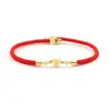 Pulsera de Hilo Rojo de Venta Caliente Transfronteriza con Letra Inglesa A-Z y Colgante Grabado Dorado en Forma de Corazón, Pulsera Ajustable, Versátil