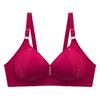 Sujetador de talla grande, fino, sin aros, para pecho grande, para personas con sobrepeso, fruncido, color sólido, cómodo, sin costuras, ajustable, ropa interior de mujer