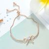 Pulseira feminina nova laço cobre incrustado zircônia simples joias de moda coreana fabricantes joias por atacado