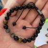 Promoção Quente da Amazon Pulseira de Obsidiana Fosca Moda Futebol Masculina Pulseira de Contas Olho de Tigre Pedra Vulcânica