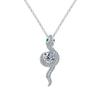 Collar con colgante de moissanita en forma de serpiente curvada con incrustaciones de diamantes en plata de ley S925 para mujer, cadena para el cuello con el año de la serpiente, regalo personalizado.