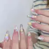 Parches de Manicura Hechos a Mano para Otoño e Invierno, Uñas Postizas, Uñas Largas, Blanqueamiento 10 Piezas de Uñas Portátiles Ojo de Gato de Cristal, Gama Alta