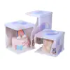 Caja Translúcida para Pastel Personalizada Doble Capa Altura 6 Pulgadas 8 Pulgadas 10 Pulgadas 12 Pulgadas Cuadrada Caja de Empaque para Postres Horneados Venta al por Mayor