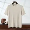 Nueva Camisa de Punto Pulóver de Manga Corta con Cuello Redondo para Hombre Lyocell Tencel Corte Holgado Estilo Coreano
