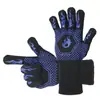 Guantes de Cinco Dedos para Barbacoa Resistentes a Altas Temperaturas, Antiescaldantes, Retardantes de Llama, Ignífugos, Aislados de Silicona para Horno Microondas