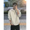 Sudadera con media cremallera y cuello alto estilo Retro Americano para Hombre, Otoño, Tejido Pesado, Capa Interior, Capa Base 2026 Ropa Exterior para Parejas