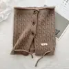 Bufanda con botón de invierno, sombrero, doble uso, cuello protector de torsión vintage, estilo coreano, protección cálida a prueba de frío para el cuello, chal