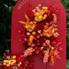 Cor de café de outono estilo retrô materiais florais materiais florais de casamento móveis macios atmosfera de outono adereços de casamento decorações flores artificiais