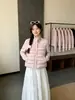 Chaqueta de algodón de punto con cuello alto y patchwork de moda para mujer, estilo corto, nueva colección de invierno 2026, abrigo ligero de algodón para figuras petite, moderno
