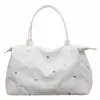 Bolsa de Equipaje Bordada con Lazo Fresco, Bolso de Mano de Gran Capacidad para Viajes Cortos, Bolsa de Almacenamiento Ligera Casual para el Día a Día