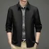 Chaqueta de solapa para hombre, nuevo estilo Primavera y Otoño 2025, Chaqueta casual de negocios para hombres de mediana edad, Forrada de polar y engrosada
