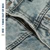 2025 Novo Jeans Scimitar Vintage Lavado Desgastado Perna Larga Comprimento Chão Casual Moderno Marca Calças Masculinas