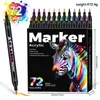 Caneta Marcadora Acrílica de Duas Pontas e Duas Cores Transfronteiriça para Pintura Graffiti Especial Infantil Secagem Rápida Não Desbota Empilhável Caneta de Linha de Gancho Colorida