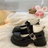 Zapatos Pequeños de Cuero Estilo Coreano para Mujer en Verano, Estilo Británico Delgado, Zapatos de Nicho Versátiles de Suela Gruesa con Faldas, Zapatos Mary Jane Franceses Bajos
