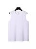 Ropa exterior para hombre pesada 220g chaleco de hombro ancho camiseta deportiva sin mangas cuello redondo holgada top básico color sólido fijo lo