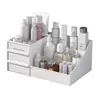 Caja de almacenamiento de cosméticos de acrílico transparente, estante de escritorio de múltiples capas, a prueba de polvo y humedad, para organizar labiales, polvos y mascarillas faciales