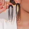 Brincos longos com strass brilhantes e elegantes, joias de cartão Machi, moda feminina, cor gradiente, borla, brincos grandes