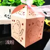 Caja de dulces creativa Caja de dulces europea para bodas Caja de dulces hueca de cuatro lados Caja de regalo de alta gama para bodas