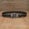 Cinturón de Cuero Versátil Americano Subcultura Unisex Tachonado Fresco Moda Oscura Nicho en Forma de Cruz Estilo Retro