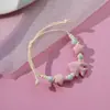 Pulsera de Cerámica Jingdezhen para Mujer Sentido Avanzado Nuevo Estilo Chino Literario Mejor Amiga Mori Estilo Antiguo Cuerda de Mano Regalo