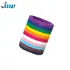 Pulseira Arco-Íris Feminina Esportiva Absorvente de Suor Toalha Dança Fitness Corrida Esportes ao Ar Livre Desempenho Pulseira para Limpar Suor