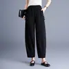 Calça Harem Lisa Feminina 2026 Outono Novo Cintura Alta Emagrecedora Cropped Moda Casual Calças Femininas Tendência Calça Cenoura
