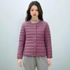 Pinghu Chi Nuevo Estándar Nacional para Mujer Nuevo 90 Terciopelo Nuevo Color Puro para Mujer Cuello Redondo Cuello en V Simple Chaqueta Plumífera de Manga Larga