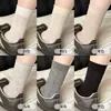 Calcetines Grises para Mujer, Calcetines de Media Pantorrilla, Primavera y Otoño, Algodón Puro, Calcetines Largos Transpirables, Adecuados para Zapatillas de Entrenamiento Alemanas, Calcetines de Maternidad, Calcetines Arrugados, Otoño