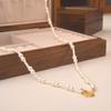 Collar Retro de Alta Gama con Cuentas de Perlas, Suéter Versátil de Estilo Nicho Europeo y Americano, Collar de Clavícula de Lujo Ligero para Mujer