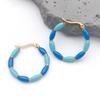 1 Pendientes Colgantes Colgantes de Acero Inoxidable con Recubrimiento al Vacío de Colores Gotas de Aceite con Cierre Redondo de Bambú Accesorios para Joyería DIY
