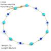 Collar de Acero Inoxidable Transfronterizo con Cuentas de Cristal y Cristal Dulce Turquesa Piedra Natural Personalizado Cadena Clavicular de Alta Gama