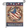 Bandera Popular de Jardín para el Día de la Independencia de Temu, Bandera con Estampado de Camión y Corazón en Material de Lino, Decoración Americana para Jardín al Aire Libre