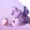 Brincos de Tarraxa Estrela Gradiente Roxo Gradiente Roxo Nicho Galáxia Coração Doce Senso de Design Brincos de Tarraxa Avançados Brincos Coração de Pêssego